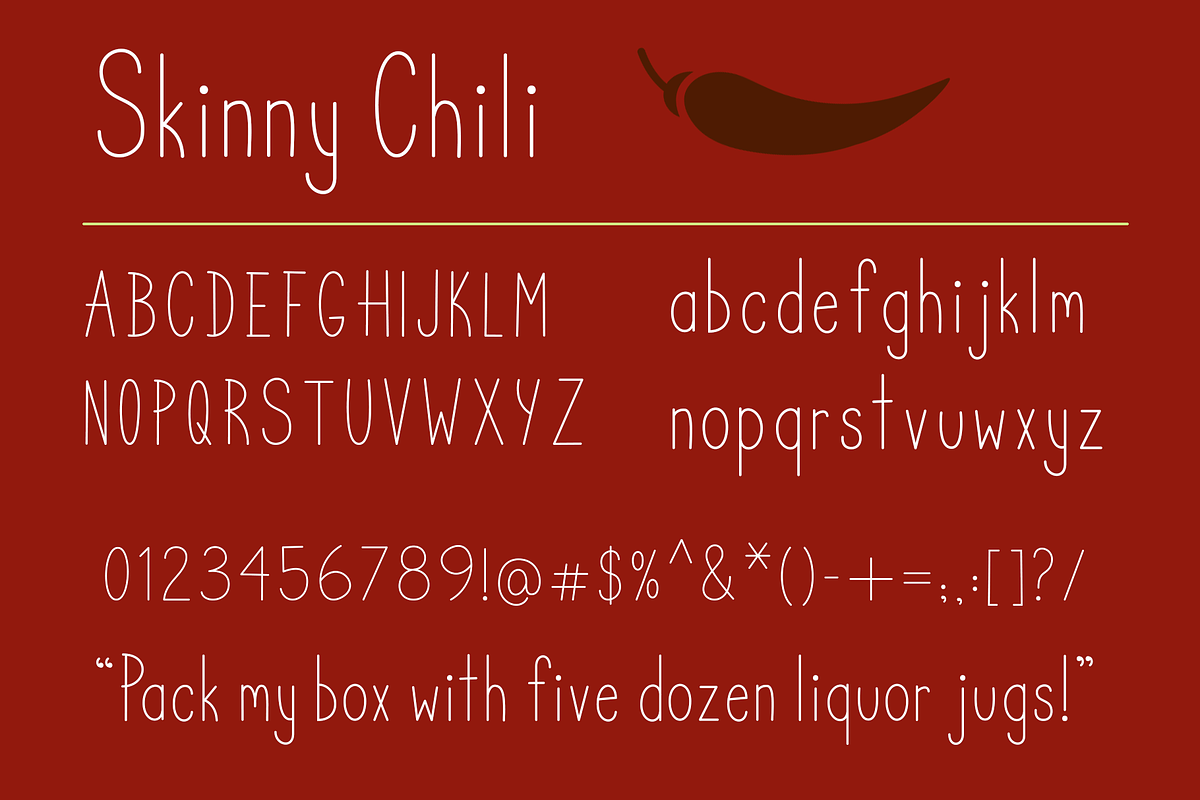 Skinny Chili font preview 2