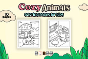 cozy animals coloring pages or kids, an Animal Illustration by MK.CreativeHub (Thumbnail 2 of 3)