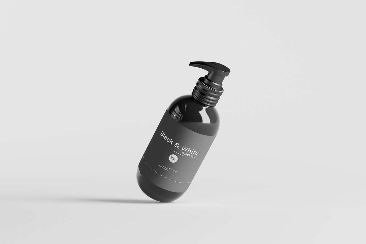 Black & White Mockups - Pump Bottles, a Packaging Mockup by pmvch (Photo 133 of 160)