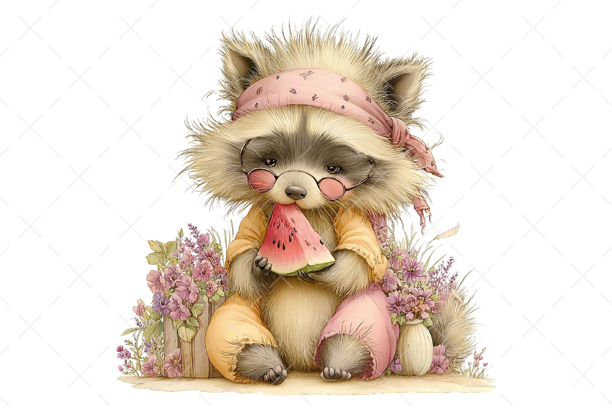Summer Funny Raccoon Clipart, an Illustration by Craft Nest (Photo 11 of 12)