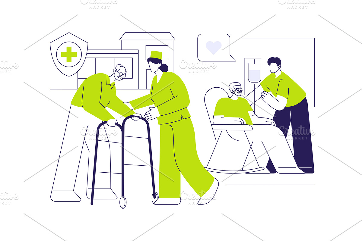 Assisted living facility abstract, a Healthcare Illustration by Visual Generation