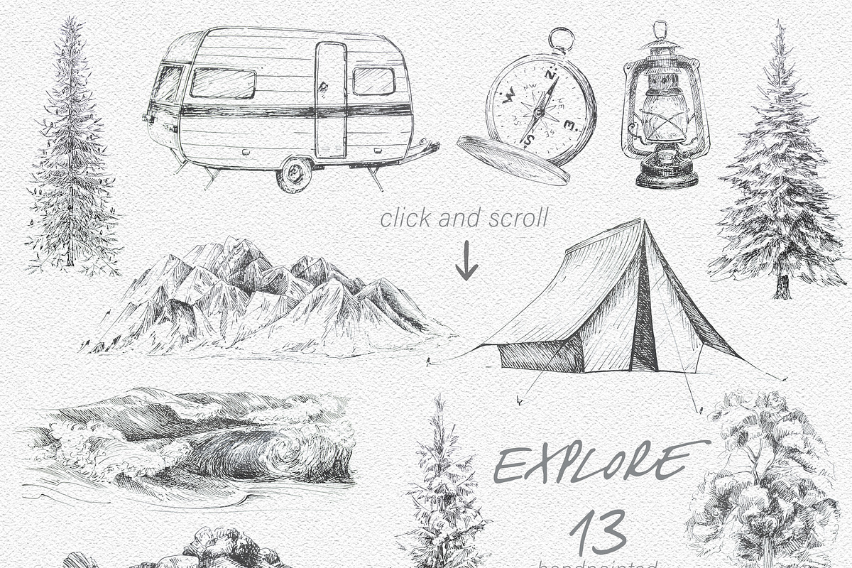Explore Clipart Set, a Transportation Illustration by ArtCreationsDesign (Photo 2 of 3)