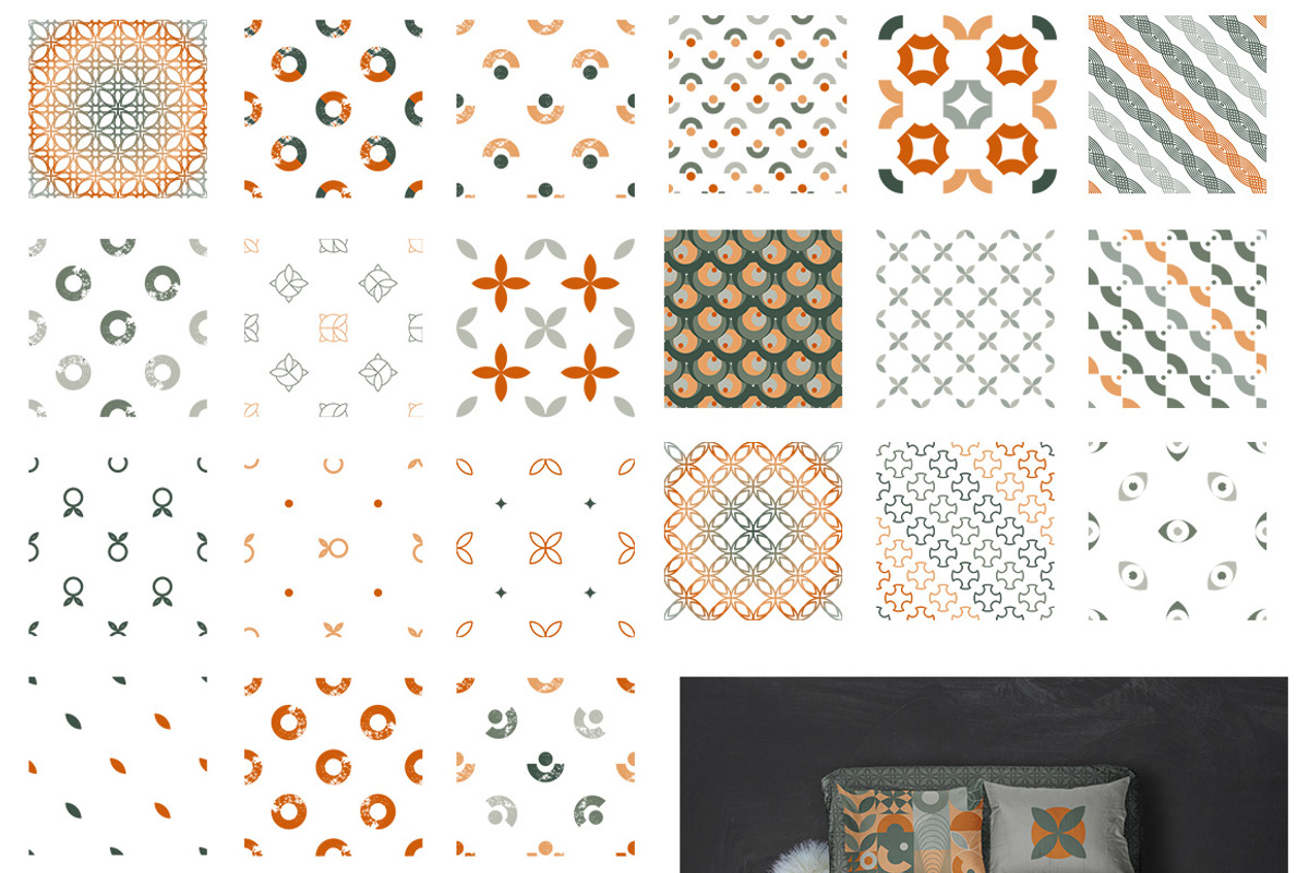 Autumn Geometric Seamless Patterns, a Pattern Graphic by KomannaArt (Photo 4 of 8)