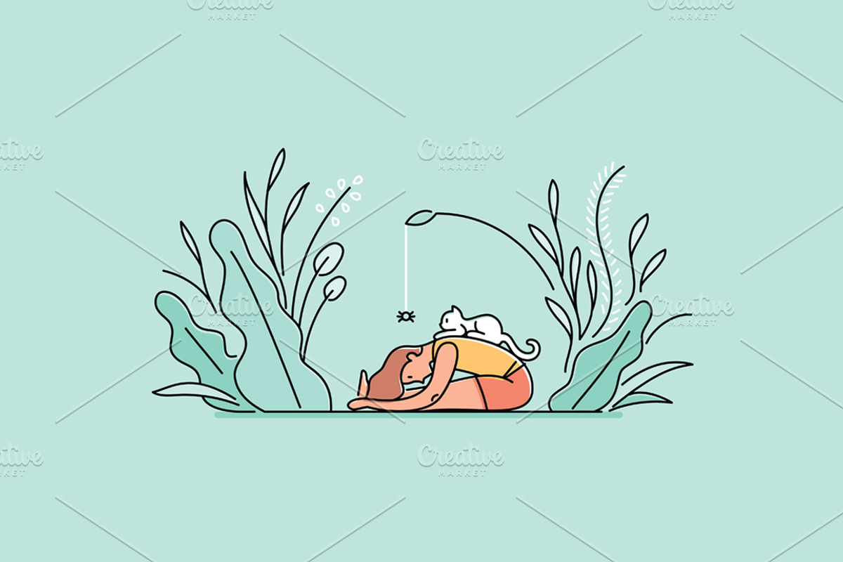 Set of Yoga Practice Illustrations, a Healthcare Illustration by tetiana.svirska (Photo 5 of 6)