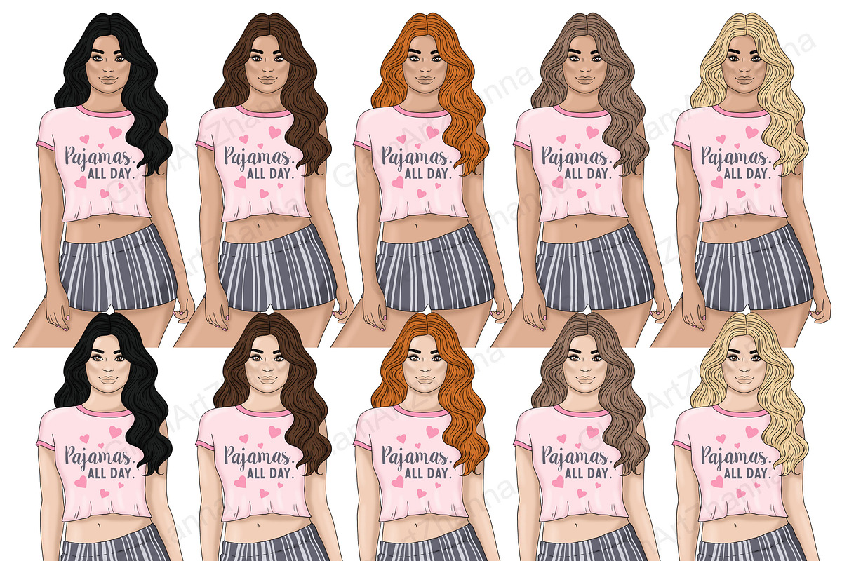 Weekend Girls Clipart, a Person Illustration by GlamArtZhanna (Photo 2 of 5)