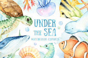 Under the Sea Watercolor Cliparts