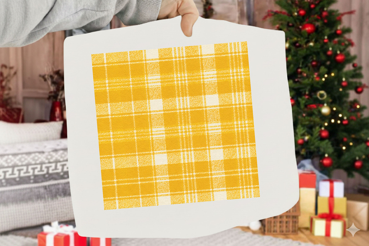 Seamless Yellow Plaid Pattern, a Pattern Graphic by SVGArt (Photo 5 of 5)
