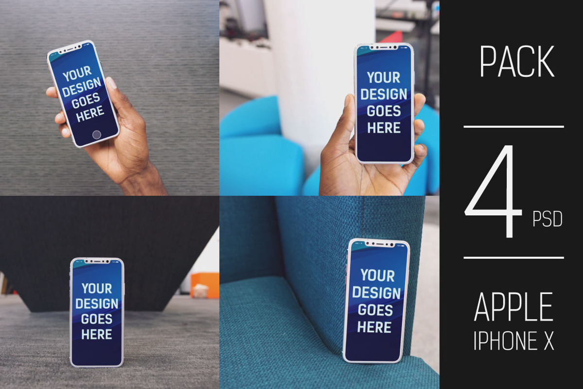 Apple iPhone X Mock-up Pack, an iPhone Mockup by Laura (Photo 1 of 5)