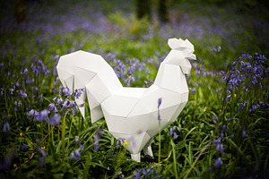 Printable Paper Rooster Template