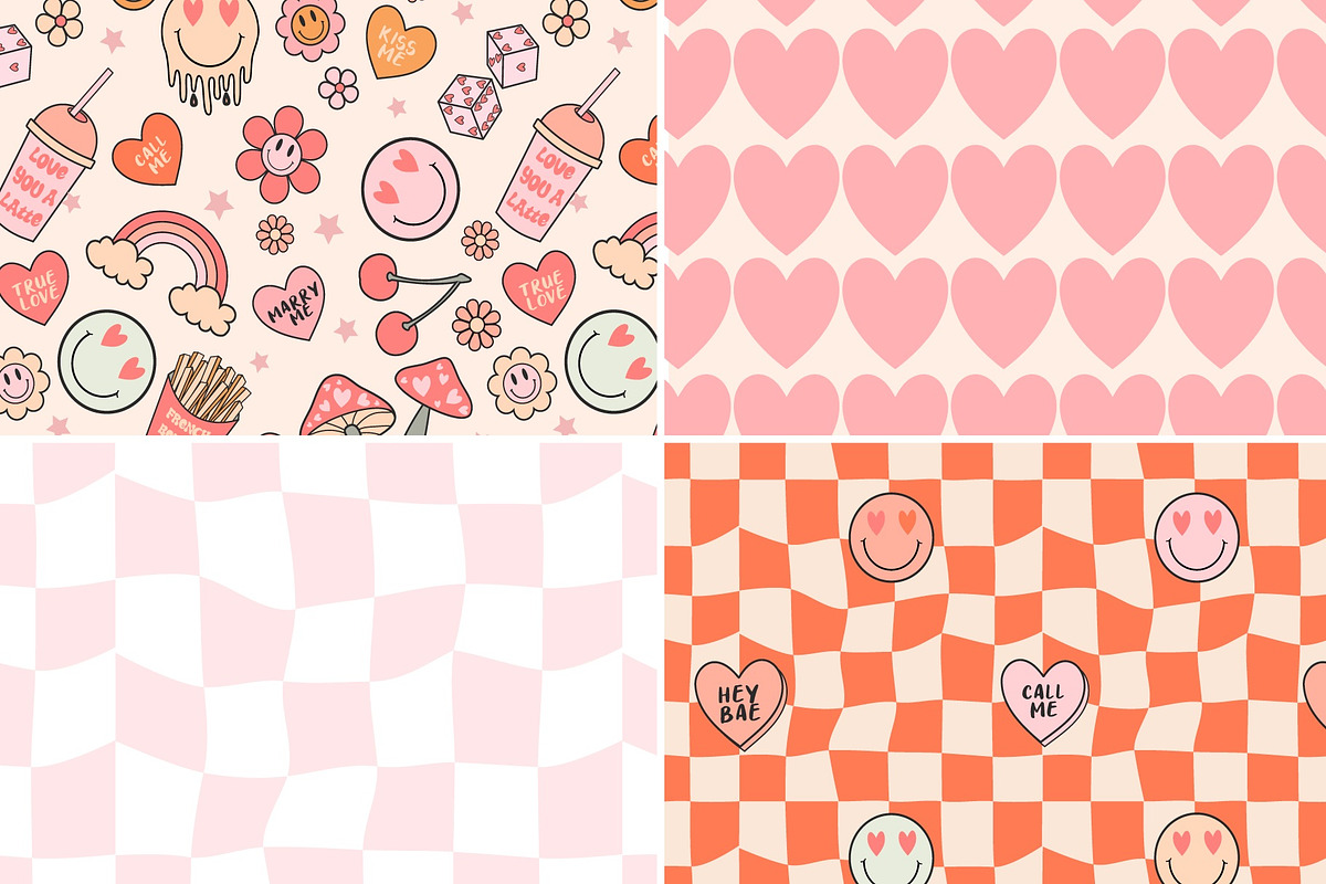 Groovy Valentine Collection, a Background Graphic by cafelab_store (Photo 3 of 5)