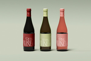 Wine Bottle Mockup Set, a Product Mockup by McLittle Stock