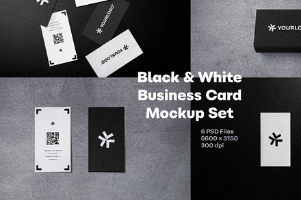 Black & White Business Card Mockups