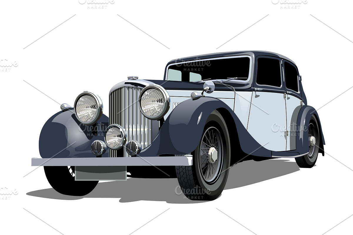 Vector vintage car, a Transportation Illustration by Mechanik