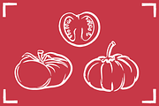 TOMATO LINE ART SET (24 elements), a Food Illustration by Bonfloret Studio (Thumbnail 6 of 9)