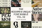 The Modern & Unique Font Bundle #02, a Serif Font by Prioritype Co (Thumbnail 1 of 17)
