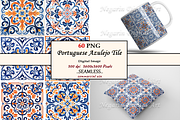 Portuguese Azulejo Pattern Tile V1, a Pattern Graphic by Negarin Digital Art (Thumbnail 1 of 8)
