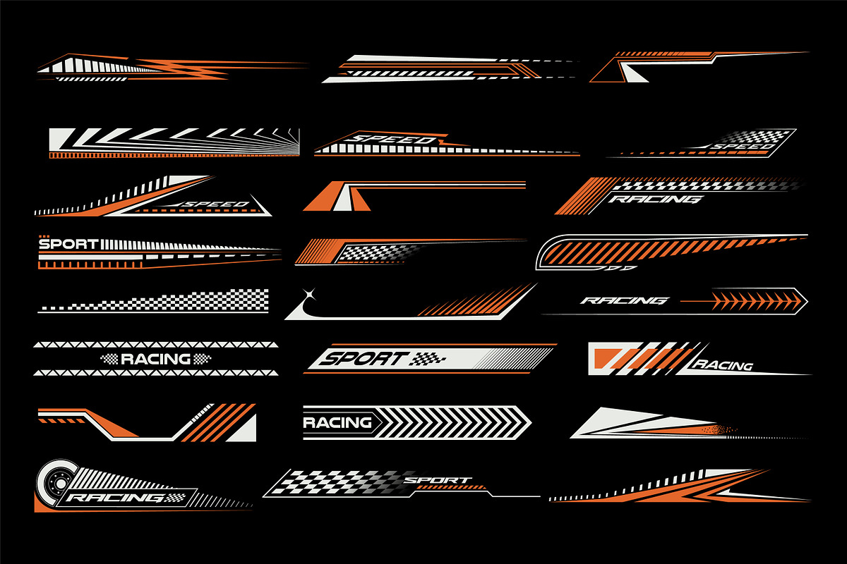 57 Sport car decal stripes, an Object Graphic by BonkiStudio (Photo 3 of 14)