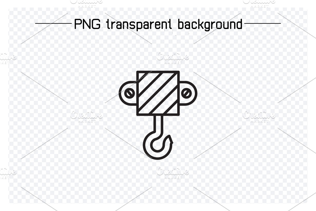 Industrial Crane Hook Line Icons, an Outline Icon by Designfour (Photo 4 of 7)