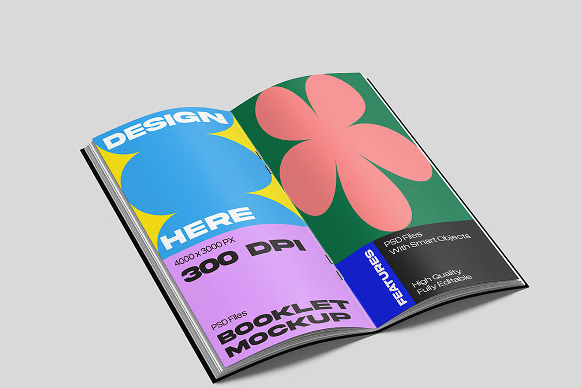 Booklet Mockup, a Books & Magazine Mockup by graphicsauce