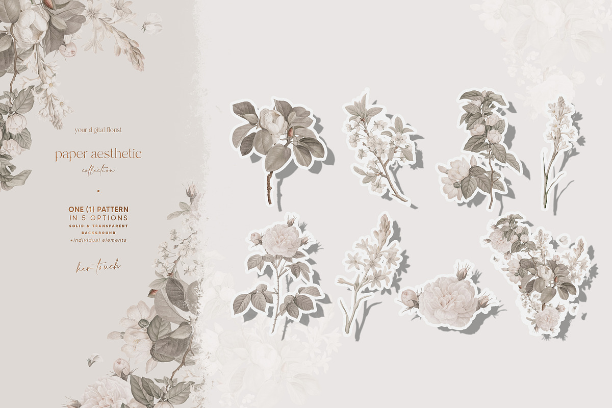Beige Neutral Luxury Floral Pattern, a Pattern Graphic by paper aesthetic (Photo 5 of 9)