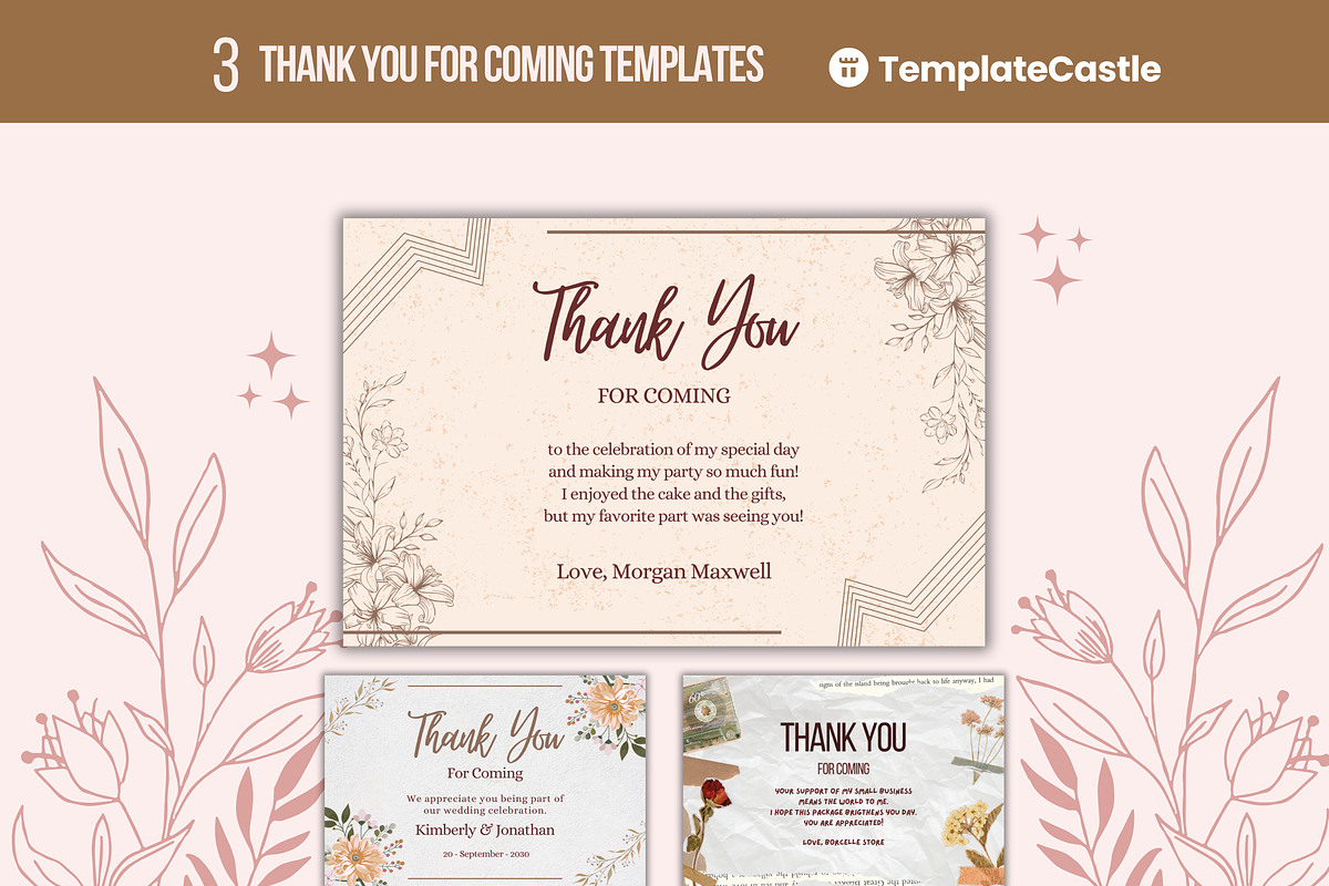 Thank You for Coming Templates Canva, a Templates & Theme by TemplateCastleStore (Photo 1 of 9)