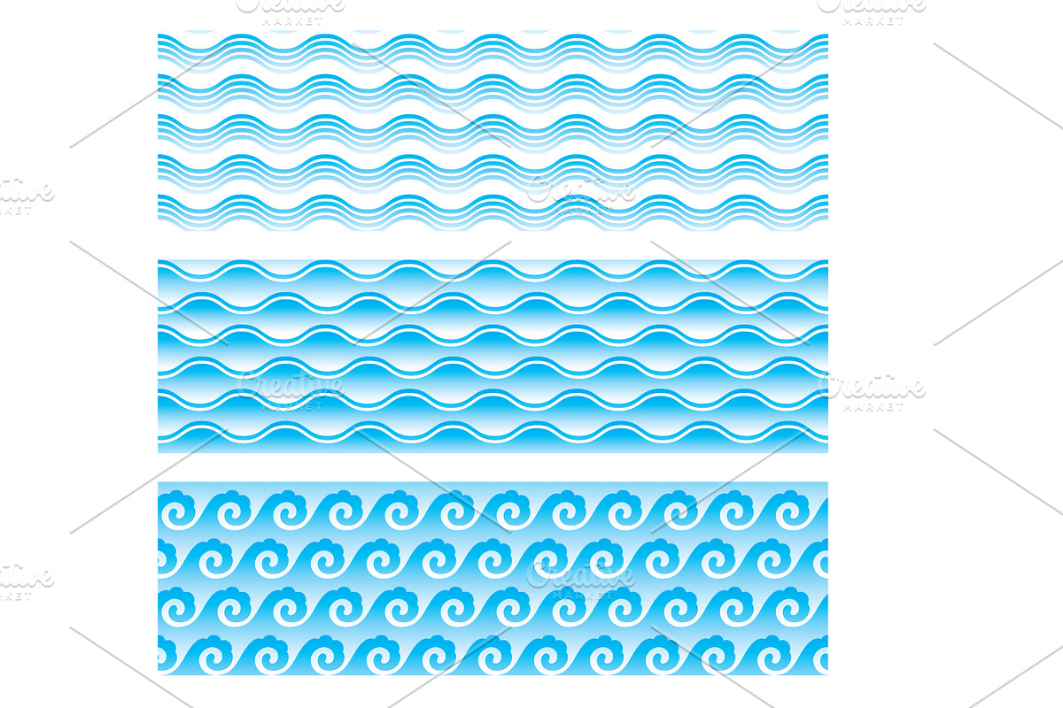 seamlessly sea wave patterns preview 3