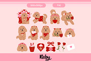 Valentine’s Day Dog Png Clipart Set, an Animal Illustration by KisbyArt (Thumbnail 2 of 3)