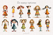 Quirky Girl Clip art, a Person Illustration by PaintPixelCo (Thumbnail 6 of 10)