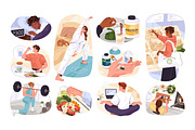 Healthy lifestyle, daily routine set, a Person Illustration by PaperTrident (Thumbnail 1 of 10)