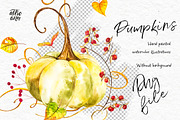 Pumpkins watercolor collection, a Food Illustration by Ann Astro (Thumbnail 8 of 17)