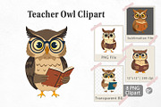 Teacher Owl Clipart, a Graphic by Artnoy (Thumbnail 1 of 5)