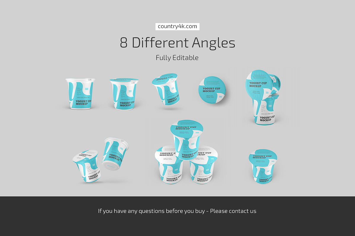 Plastic Yogurt Cup Mockup Set