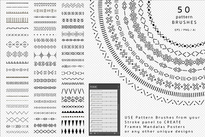 Tribal Mud Cloth Pattern & Brush