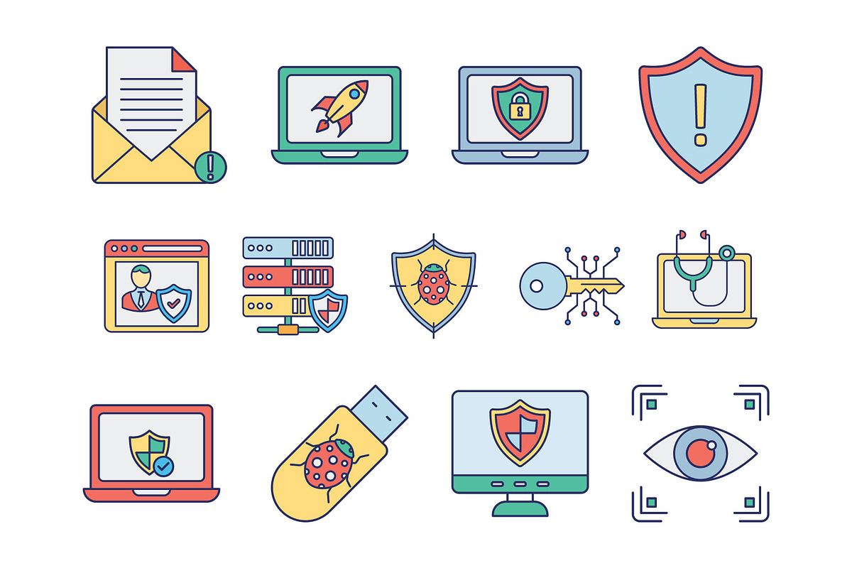 Malware and Antivirus Icons, an Outline Icon by Vector Portal (Photo 4 of 5)