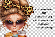Girl Leopard Bow Clipart PNG Bundle, a Graphic by Clipart Bloom (Thumbnail 8 of 12)