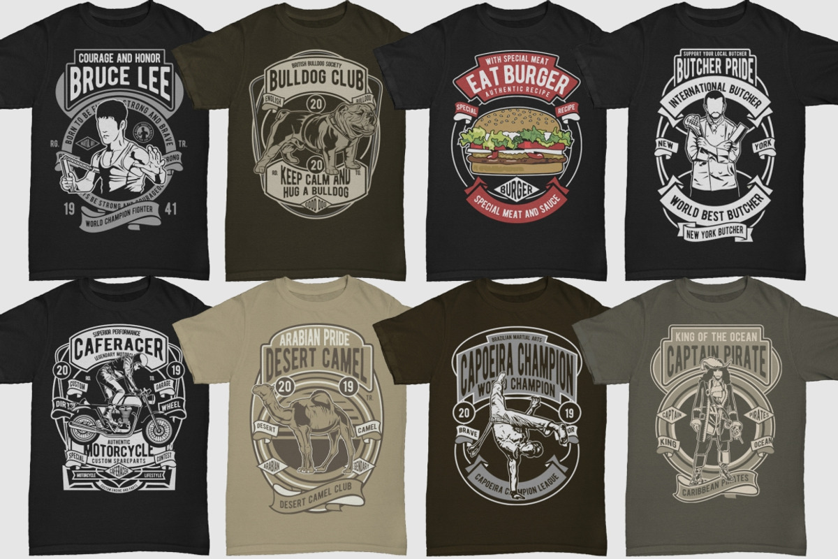 250 Retro Tshirt Designs Bundle #4, an Illustration by roach_graphic (Photo 7 of 34)