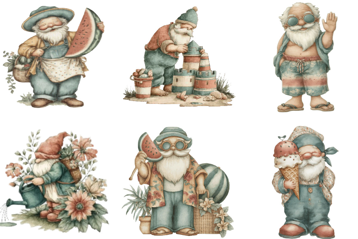 Whimsical Summer Grandpa Clipart, an Illustration by Designking (Photo 3 of 5)