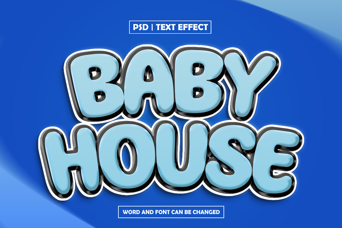 Playful baby house text effect, a Layer Style Add-On by AP Market (Photo 1 of 2)
