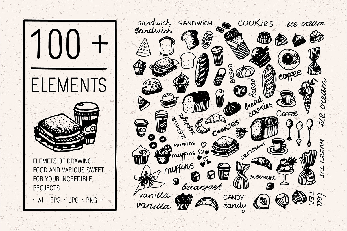 Hand draw Cookies, an Object Graphic by Vladimir Vihrev (Photo 2 of 10)