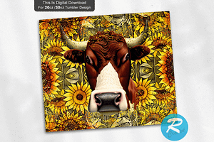 Cow Sunflower Tumbler