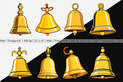 School Bell Clipart, a Graphic by Artnoy (Thumbnail 2 of 5)