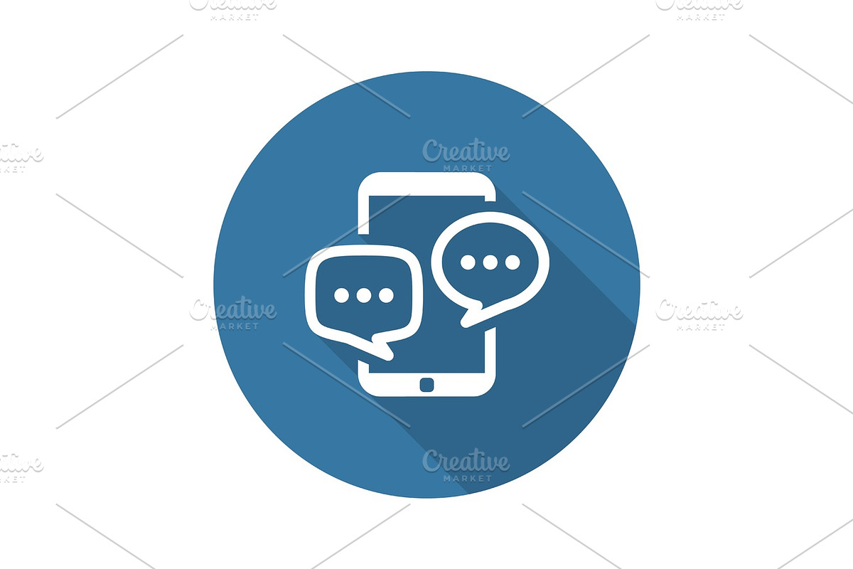 Discussion Icon. Business Concept. Flat Design. Long Shadow., an Object Graphic by PictureInStock