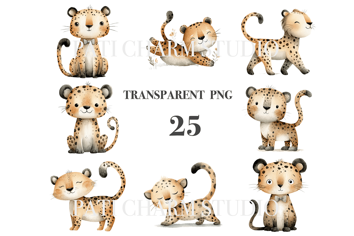 25 Leopard Clipart, an Animal Illustration by Pati Charm Studio (Photo 3 of 8)