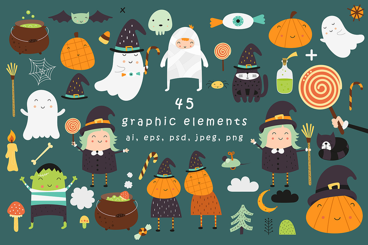 Halloween graphic collection, a Decorative Illustration by Nursery Art (Photo 2 of 7)