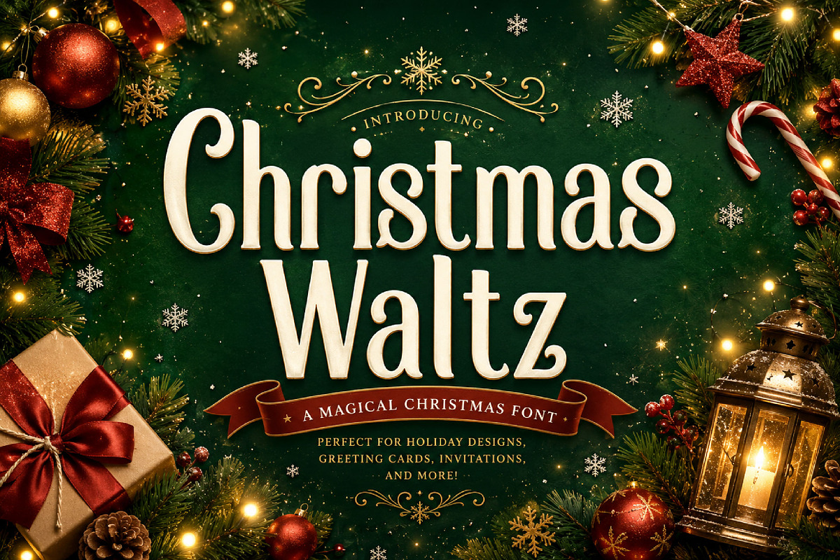 Christmas Waltz, a Script Font by Wow Magic (Photo 1 of 4)