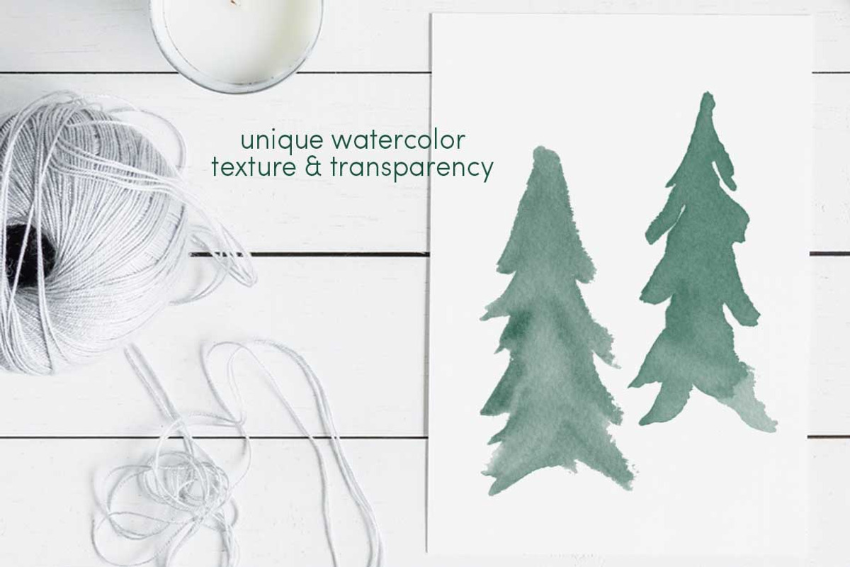 Watercolor Evergreen Trees Brush Set, a Brush Add-On by Chelsea Bromley (Photo 2 of 6)