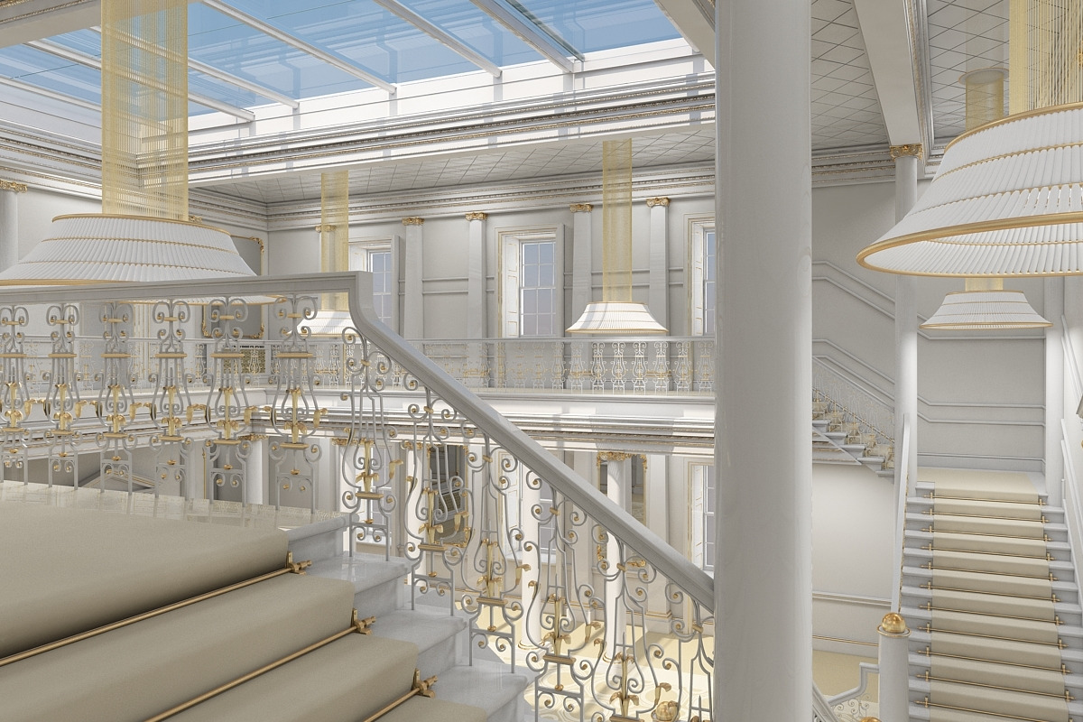 3Dmodel Grand Hall Lobby Staircase 2, an Architecture 3D Model by Giimann (Photo 3 of 16)