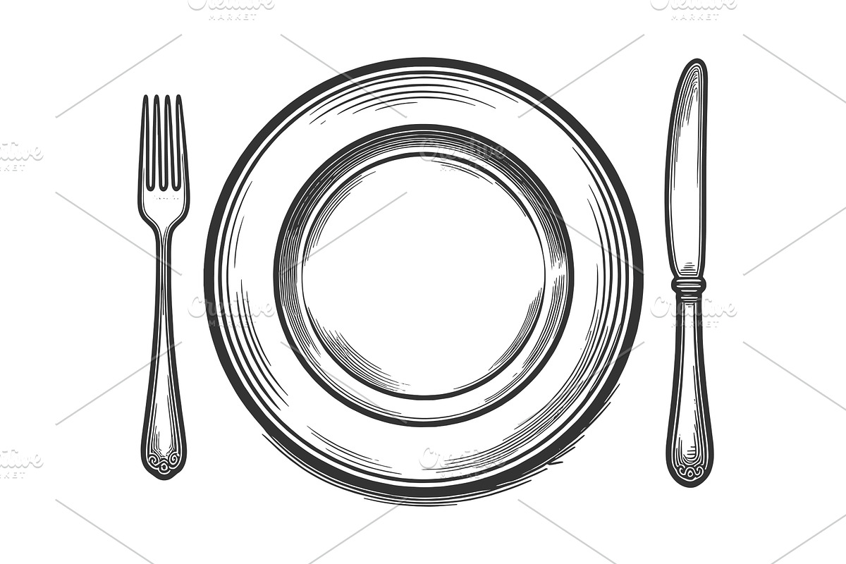 engraving sketch vector illustration, a Food Illustration by AlexArt