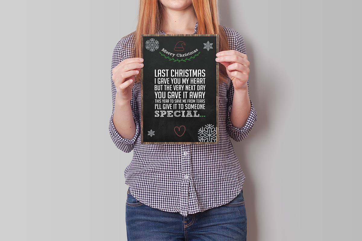 Christmas Greeting Card Chalkboard, a Card Template by SPACECAKE (Photo 2 of 5)