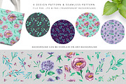 VIOLITA Floral Design Set Watercolor, a Texture Illustration by andypray (Thumbnail 5 of 6)